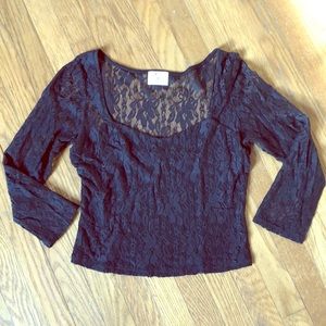 Black Lace Crop Top